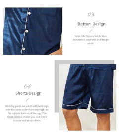 Pijama de cardigã de seda gelada masculino de manga curta, cardigã simples, roupa doméstica pura colorida, tamanho grande, pijamas de duas peças, senior sense - loja online