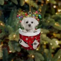 Imagem do 1 pçs enfeites de natal pendurado decoração presente bonito cão natal família pendurado árvore dos desenhos animados produto pingente personalizar h0o1