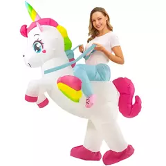 Adulto galo inflável traje engraçado unicórnio elk animais terno inflável halloween carnaval meio corpo explodir terno para cosplay - comprar online