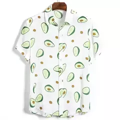Camisa havaiana dos homens 3D fruta impressão curta manga rápida secagem camisa de praia dos homens oversized ao ar livre camisa dos homens camisa casual na internet