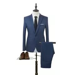 Blazer e calça formal masculino, terno, jaqueta, casaco, calças, smalking, casamento, fino, vestido de negócios, roupas, 2 peças por conjunto - loja online