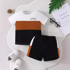 Conjunto de camiseta e shorts de manga curta King Stripe, roupa infantil, roupa de bebê recém-nascido, menino de 6-36 meses, verão - comprar online