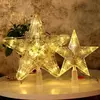 Lâmpada LED para árvore de natal, enfeites de estrelas, decorações para casa, árvores de natal, ano novo 2024