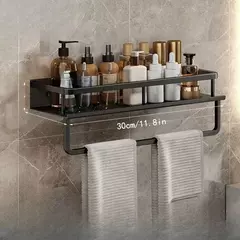 Cremalheira fixada na parede do armazenamento para o banheiro, mesa de vestir, barra de toalha, toalheiro do banho, moderno na internet