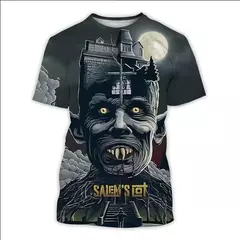 Camiseta de manga curta masculina, filme de terror, vampiro, impressa em 3D, hip-hop, casual, moda verão, novo, 2022 - loja online
