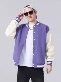 Patches masculinos jaqueta bomber bloco de cores varsity beisebol outerwear casual solto primavera e outono confortável casacos unissex 24h enviado na internet