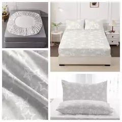Impresso Lixar Equipado Folha e Fronhas Set, Elástico, Em torno da Capa de Colchão, Capa de Cama King Size, 100% Poliéster - Wolf Magazine