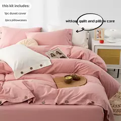 Conjunto de edredão duplo, Conjunto de cama de algodão torção sólida, Quilt Cover King Size, 100% Algodão, 220x240, 3Pcs - loja online