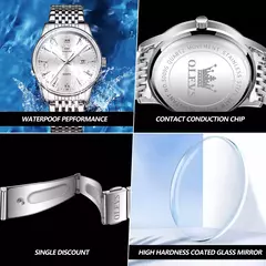 OLEVS-Relógios de luxo high-end para homens, relógios originais de aço inoxidável, marca top, relógio de quartzo, relógio manual, moda - comprar online