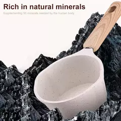Pequena panela com bico para despejar, Panela de derretimento de manteiga, Panela de óleo quente, Cabo de madeira, Óleo de leite, Frigideira de aquecimento na internet
