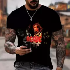 Camiseta personalizada impressa em 3D para música rock, casual confortável, hip-hop, manga curta, tendência da moda verão - comprar online