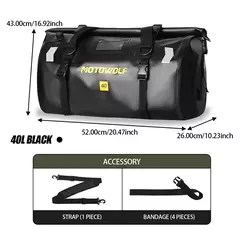 Universal impermeável motocicleta cauda sacos, assento traseiro, ciclismo, acampamento, viagens, moto, scooter, pacote de bagagem do esporte, 66L, 40L - Wolf Magazine
