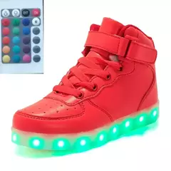 USB LED Shoes com controle remoto para crianças e adultos, tênis luminosos com luzes, tênis para crianças, meninos e meninas, tamanho 25-42 - Wolf Magazine