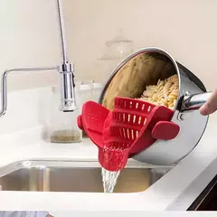 Universal Silicone Anti-derramamento Pasta Coador, Clip-on Pan Pot, Produto comestível, arroz, frutas, coador, ferramentas de cozinha
