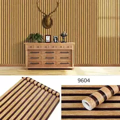 Adesivos de parede autoadesivos de PVC impermeável, rolo grande, decoração, fundo, mesa, armário, papel de parede, listras de madeira, 45cm - Wolf Magazine