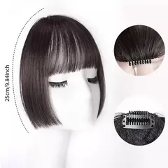 1pc bonito síntese princesa corte franja extensão do cabelo peruca sintética natural de alta temperatura sintético falso franja pedaço de cabelo clipe - Wolf Magazine