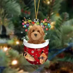 1 pçs enfeites de natal pendurado decoração presente bonito cão natal família pendurado árvore dos desenhos animados produto pingente personalizar h0o1 - loja online