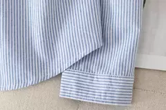 Camisa Oxford feminina casual de algodão, blusa e tops para senhora, camisas listradas brancas e azuis, roupa de boa qualidade, nova, outono 2022