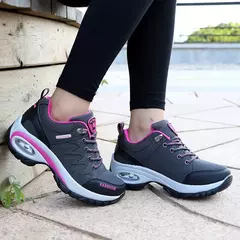 Sapatos de plataforma respirável confortáveis para mulheres, Tênis femininos, Sapatos casuais femininos, Botas curtas, Moda Lace Up, Exterior