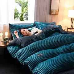 Grossa Monocromática Velvet Duvet Cover, Warm Bedding Set, Double Soft Quilt Cover, Twin Queen e Rei Consolador, Inverno, 220*240 - Wolf Magazine
