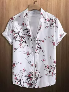 Camisa de praia de manga curta masculina, estampada flores 3D, tops respiráveis, festa ao ar livre, verão, novo, S-5XL, 2022 - Wolf Magazine