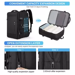 Mochilas expansíveis impermeáveis para homens Likros, grande capacidade, mochila de viagem de negócios, Weekend Laptop Bag, Carry on na internet