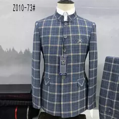 Conjunto de terno de túnica masculino single breasted stand colarinho, blazers, jaqueta, calças, boutique, moda casual, casaco, calças, 2 peças, 2023