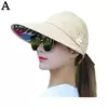 Chapéu de sol dobrável de aba larga feminino, viseira de praia anti-UV, chapéu casual feminino, moda férias de verão