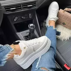 Sapatilhas de salto respirável para mulheres, sapatos casuais vulcanizados, sapatos de caminhada ao ar livre, moda feminina - Wolf Magazine