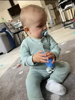 Conjunto de roupas para bebê recém-nascido menino e menina, feito de algodão, com nervuras, manga longa, bodysuit e calça, cor sólida na internet