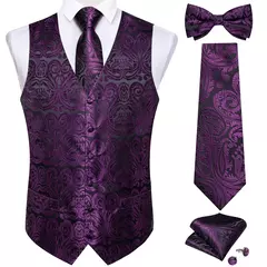 Festa de casamento ouro colete paisley floral jacquard colete masculino 4 pçs colete gravata lenço anel hanky abotoaduras conjunto dibangu - Wolf Magazine