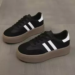 Sapato feminino de plataforma com renda, sapatilhas duráveis para senhoras, tênis casual de corrida, moda ao ar livre, novo 2024 - loja online