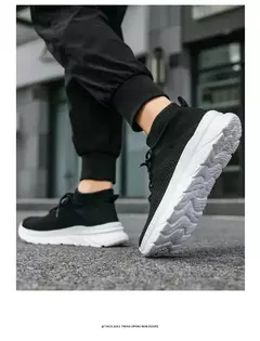 Sapato de meias casual confortável masculino, tênis preto para dirigir, novo, - loja online