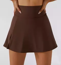 Conjunto de saia de ioga para mulheres, treino de ginástica, sutiã de ombro feminino de cintura alta, sutiã de tênis feminino na internet