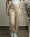Calça cargosa com cordão longo feminina, calça algemada com cordão, moda casual diária, design versátil de bolso de rua, Primavera, 2022