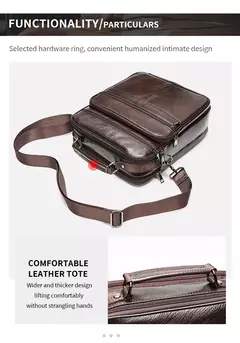 Westal Mensageiro de Couro Genuíno Bag, Laptop sacos para documentos, saco de negócios, Bolsas de ombro masculinas, 13 ", 6173