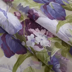 Tule Floral em Cortinas Puras, Tratamento Janela, Painel Persianas, Sala de estar, Quarto, Cozinha, Sombra, Roxo, Peônia - Wolf Magazine