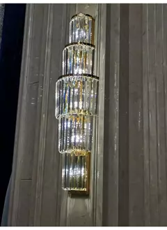 Benda luxo lobby do hotel grande lâmpada de parede cristal para clube hall villa sala estar escritório banquete luminárias interiores na internet