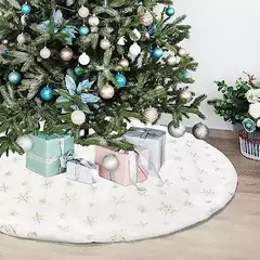 Saia de árvore de natal 48/78/90/122cm, presente de natal, saia de árvore de pele sintética branca para festa de feriado, cerimônia, decorações de árvore de natal