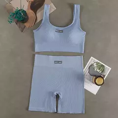 Conjunto de ioga feminino sem costura, roupas de treino fitness, sutiã esportivo, leggings de cintura alta, roupas sexy de ginástica em V profundo, roupas esportivas novas, 2024 - loja online