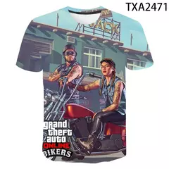 Camiseta do jogo Grand Theft Auto para homens e mulheres, Gta 4, 3D Print, O-Neck, T-shirt de manga curta, roupas grandes, moda casual, homem