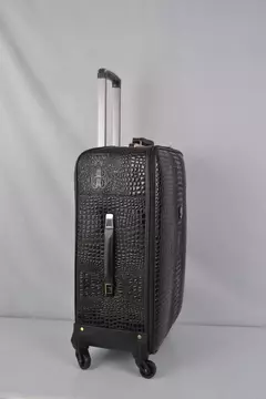 Crocodilo Padrão Couro Rolando Bagagem, Embarque Trolley Mala, Bagagem de Viagem Real para Homens e Mulheres, 16 20 24 Polegada na internet