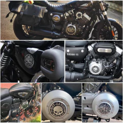 Folha de alumínio de metal crânio esqueleto adesivo motocicletas cabeça 3d adesivo cauda tanque combustível adesivos decorativos para harley davidson - comprar online