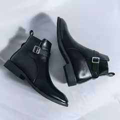 Botas altas de luxo masculinas, botas marrons de motocicleta, moda plataforma, botas masculinas, sapatos de couro casuais, alta qualidade - Wolf Magazine