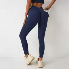 Calças de ioga para mulheres, prova de agachamento, legging esportiva, calça de ginástica fitness, hip lift, calças justas de treino, cintura V, 2022 - loja online