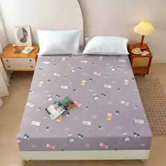 Poliéster ajustável dos desenhos animados cabido folha, King Bed Sheets, casal tampa de cama, travesseiro elástico capa, novo, excluindo - comprar online