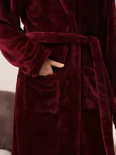 Camisola Nobre Flanela Preta, Longo Robe Termal, Conjunto de Pijamas com Calças, Roupa de Casa, Luxo, Outono, Inverno - comprar online