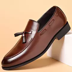 Sapato de couro masculino estilo designer, sapatos casuais de negócios, sapatos de festa de casamento, plus size, novo em folha