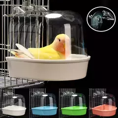 Banho de pássaro suspenso, impermeável, resistente ao desgaste, fácil de limpar, estilo gaiola, banho externo para pássaros, como papagaios e minho
