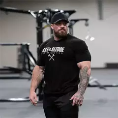 Algodão masculino solto camiseta de grandes dimensões, camiseta de ginástica masculina, streetwear de corrida, roupas fitness, moda esportiva verão, novo na internet